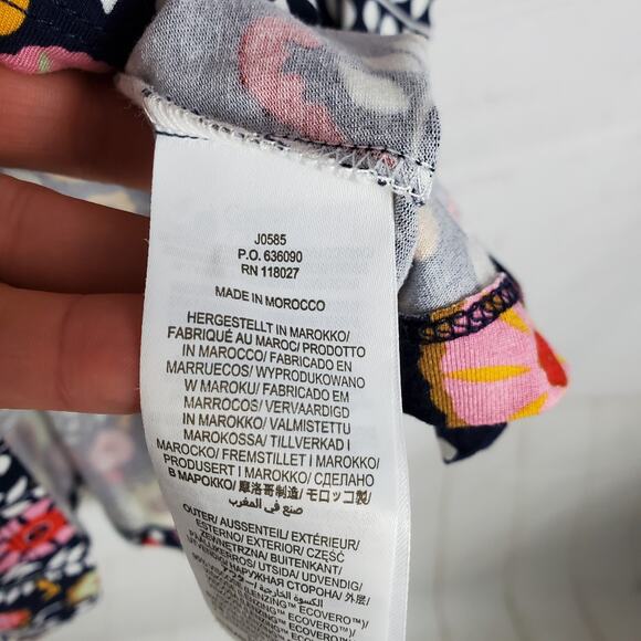 Boden Effie V-Neck Jersey Dress US Sz 16-18 Blue Multi Floral Pockets Sleeveless - Picture 8 of 12